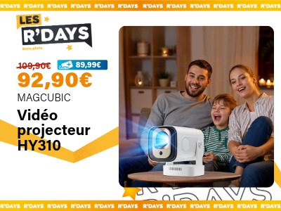 Image : Mini vidéoprojecteur portable Android 14, 260ANSI 1080P HY310 blanc - MAGCUBIC | Ravate.com