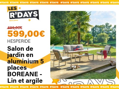 Image : Salon de jardin en aluminium 5 places Boreane Hesperide | Ravate.com