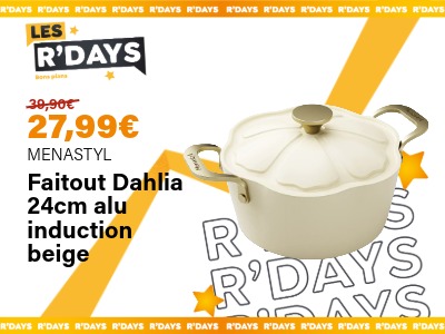 Image : Faitout Dahlia 24cm alu induction beige Menastyl | Ravate.com