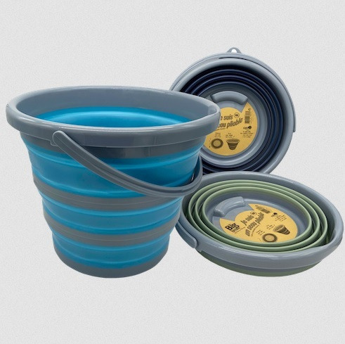 Cartrend Seau Pliable 10 Litres - Avec Bec Verseur Et Poignée - Idéal Camping, Voiture, Petit Appartement - 1 Pièce