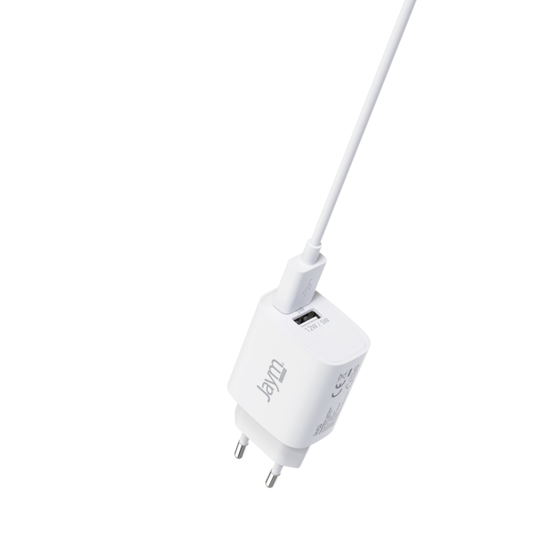 Chargeur secteur Hoco C37A + Câble Micro USB 2.4A / 12W / Blanc