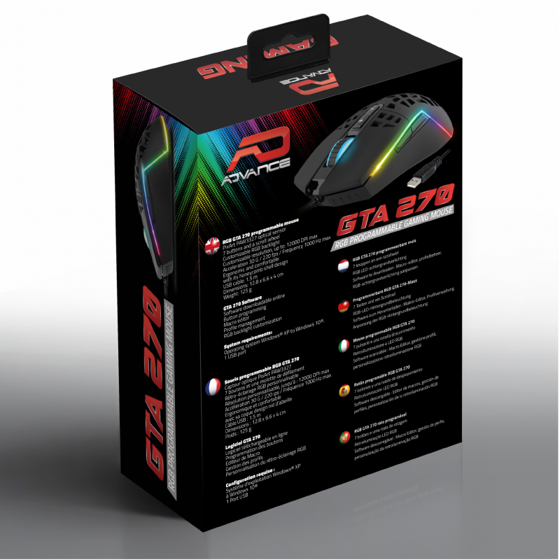 Souris filaire Advance Shape 3D (Noir) pour professionnel