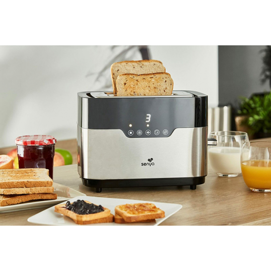 Grille-pain Tactile Smart Toaster 2 larges fentes Inox SENYA